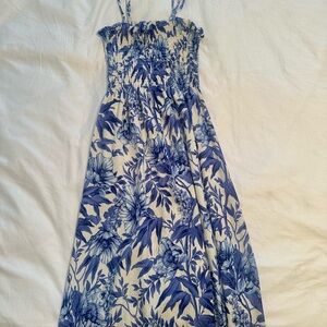 H&M Floral Blue and White Sundress